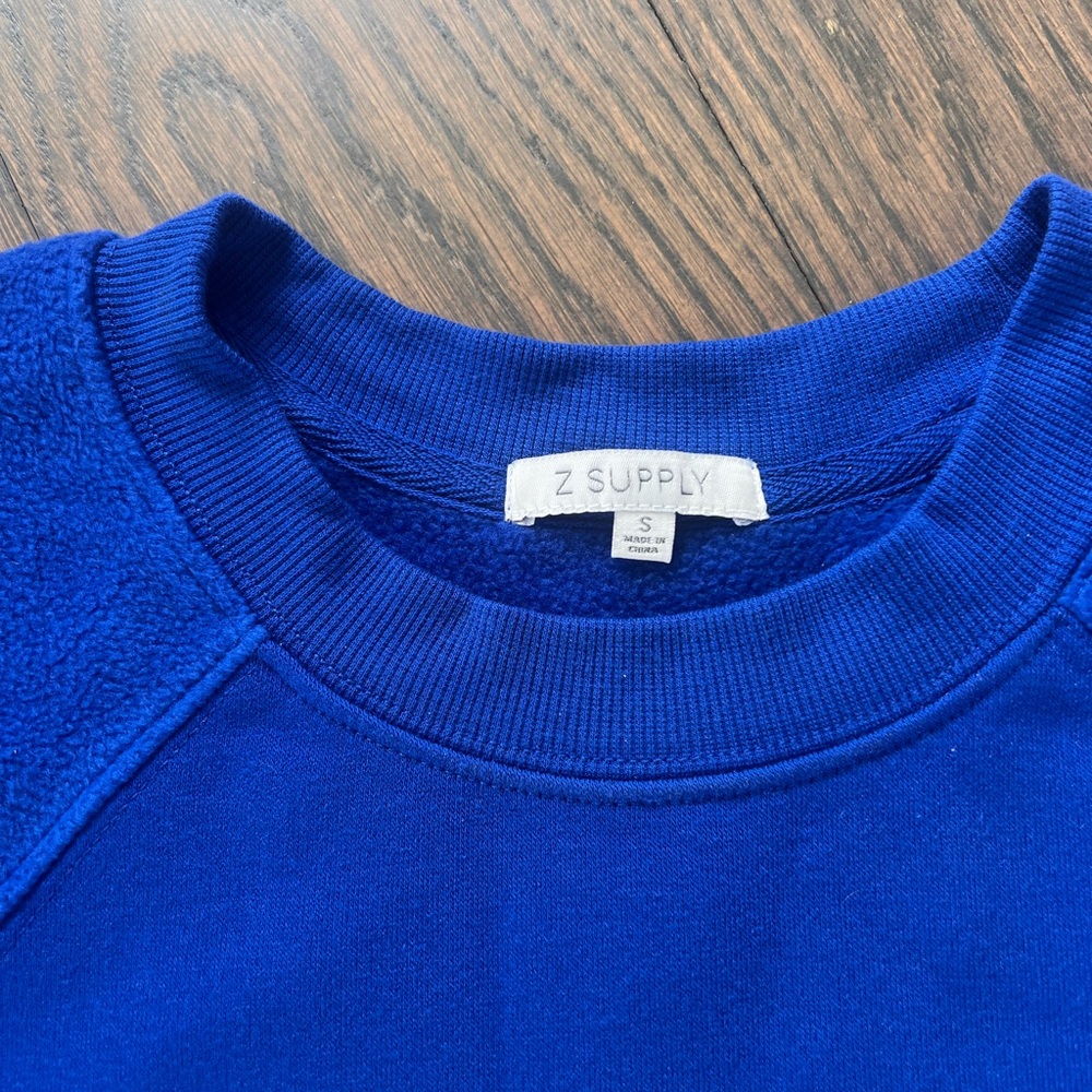 Z Supply Blue Sweatshirt Classic Crew Neck